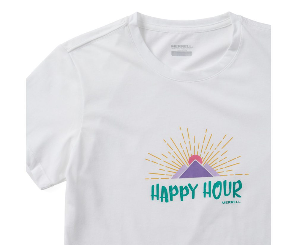 Merrell Short Sleeve White - Happy Hour Tee - Womens 70GKBOTCR